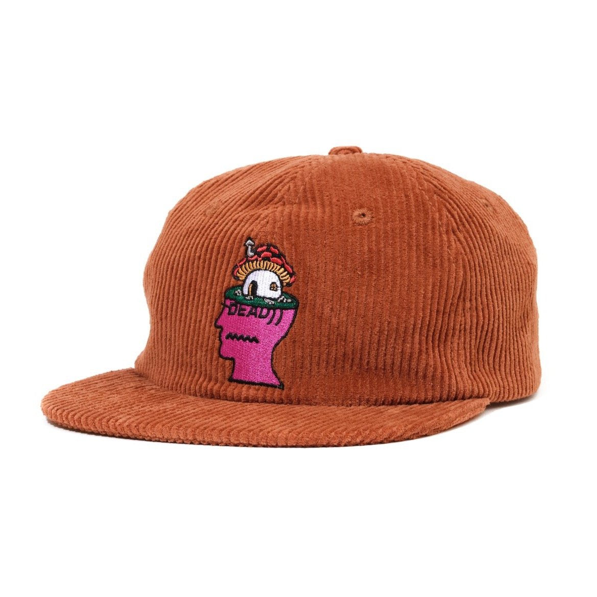 Brain Dead Mushroom Head Cord 6-Panel Hat - Rust