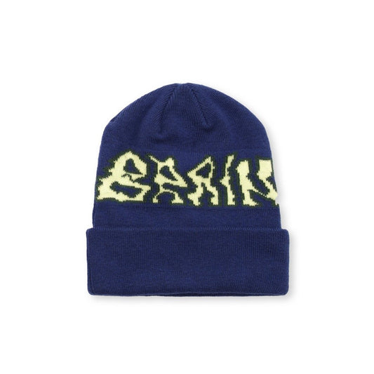 Brain Dead Prehistoric Logo Wool Beanie - Navy