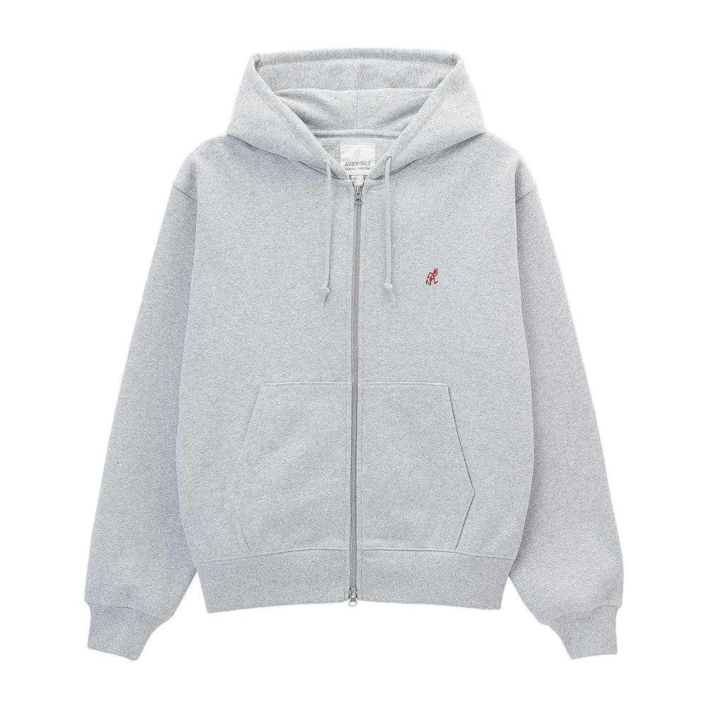 Gramicci One Point Zip Hooded Sweat - Heather Grey