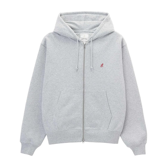 Gramicci One Point Zip Hooded Sweat - Heather Grey