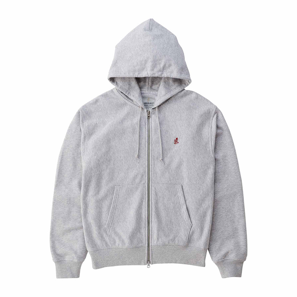 Gramicci One Point Zip Hood Sweat - Heather Ash