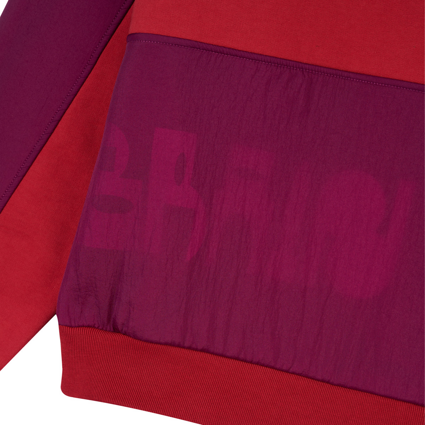 Brain Dead Gastromaniac Overlay Half Zip Fleece - Maroon