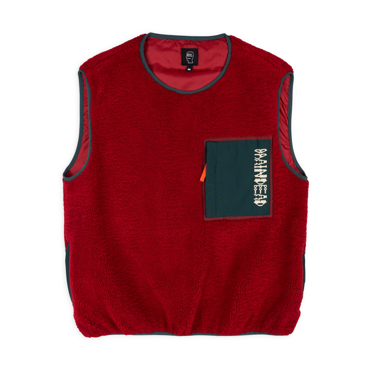 Brain Dead Ghost Sherpa Vest - Maroon