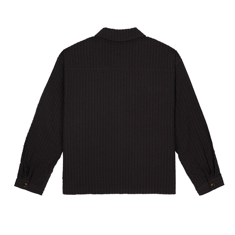 Brain Dead Gingham Mock Neck Shirt - Black