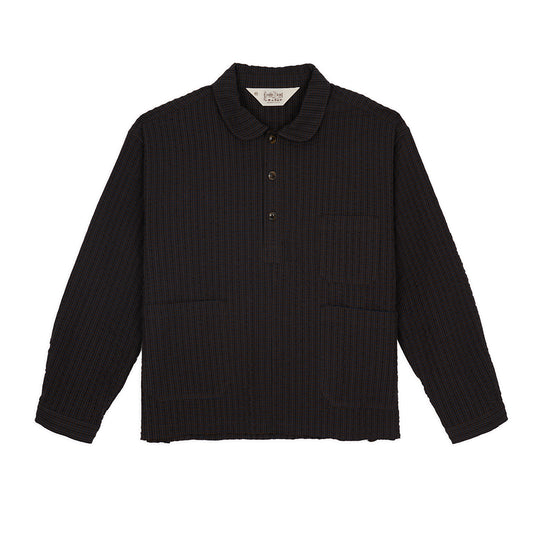 Brain Dead Gingham Mock Neck Shirt - Black
