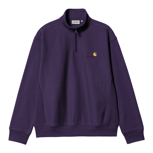 Carhartt WIP Half Zip American Script Sweatshirt - Cassis