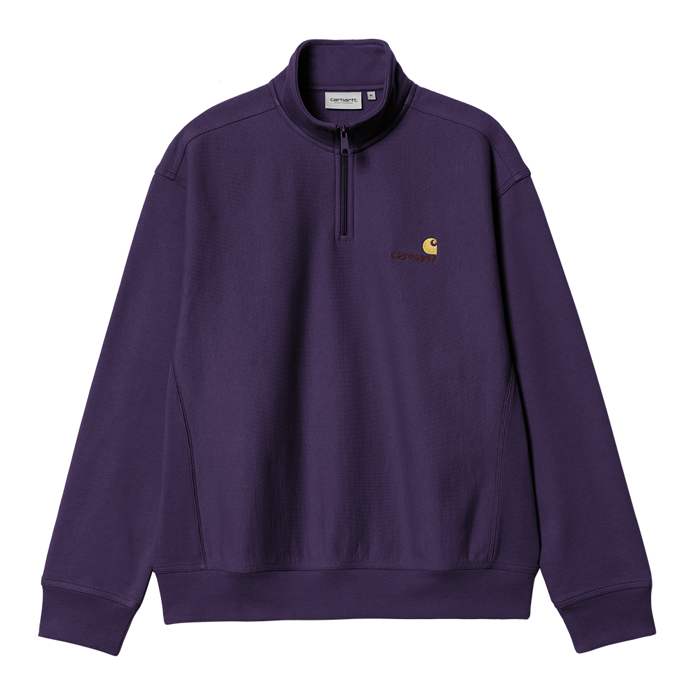 Carhartt WIP Half Zip American Script Sweatshirt - Cassis