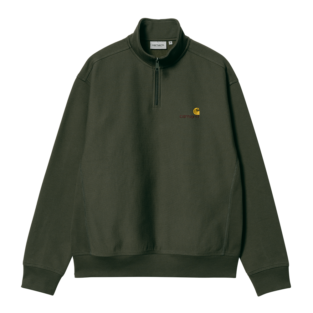 Carhartt WIP Half Zip American Script Sweatshirt - Plant