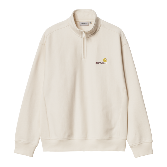 Carhartt WIP Half Zip American Script Sweatshirt - Natural