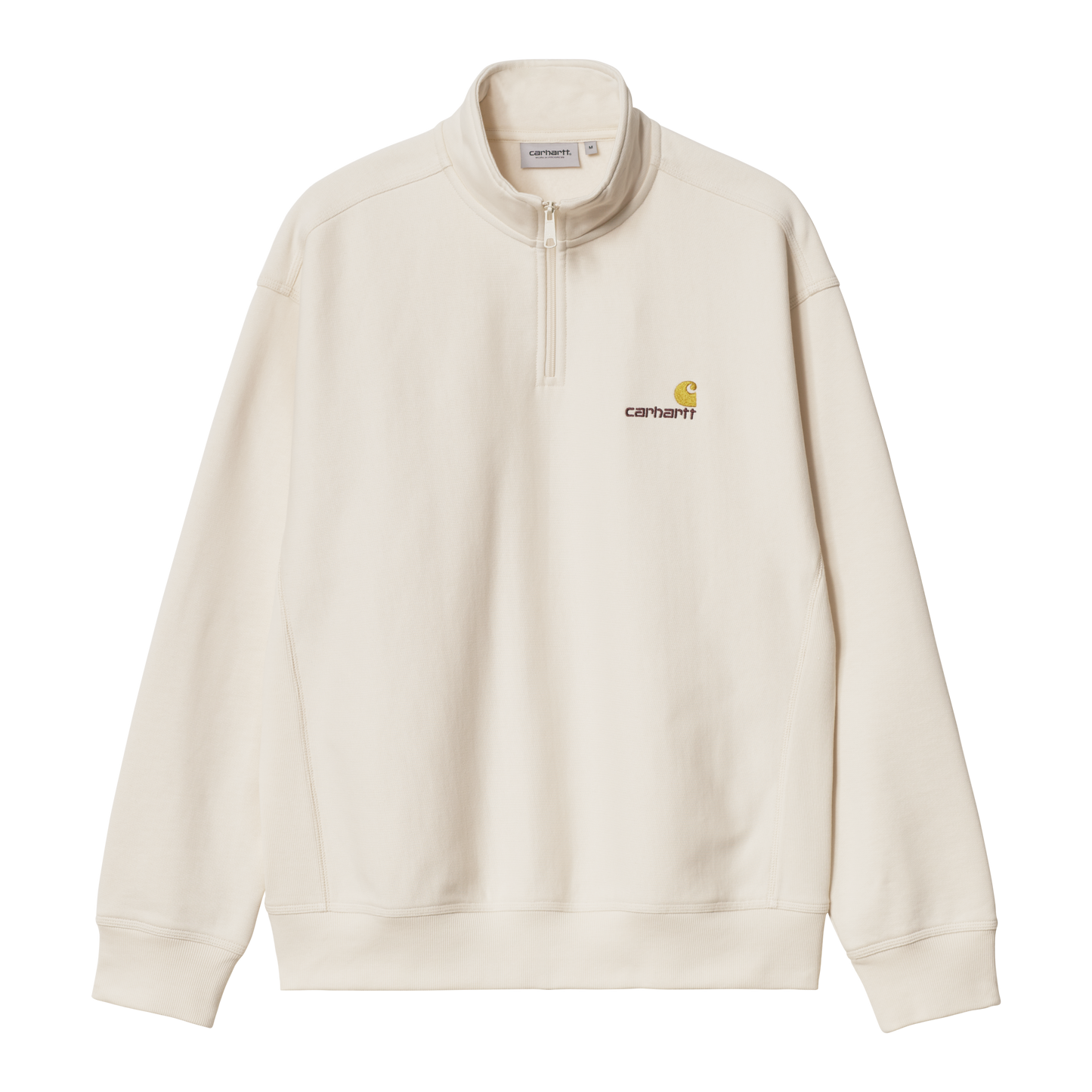 Carhartt WIP Half Zip American Script Sweatshirt - Natural