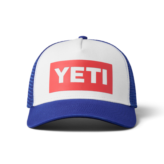 YETI American Logo Badge Trucker - Blue White