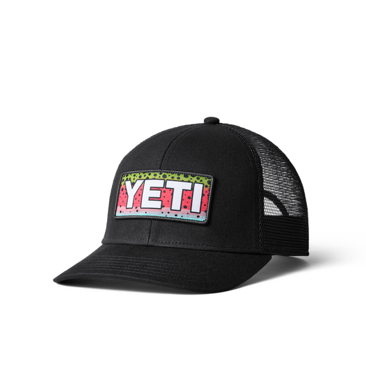 YETI Rainbow Trout Logo Badge Trucker - Black