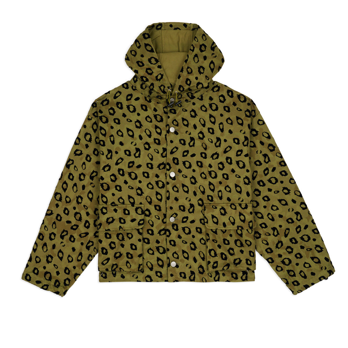 Brain Dead Hooded Chore Coat Flocked - Leopard Camo