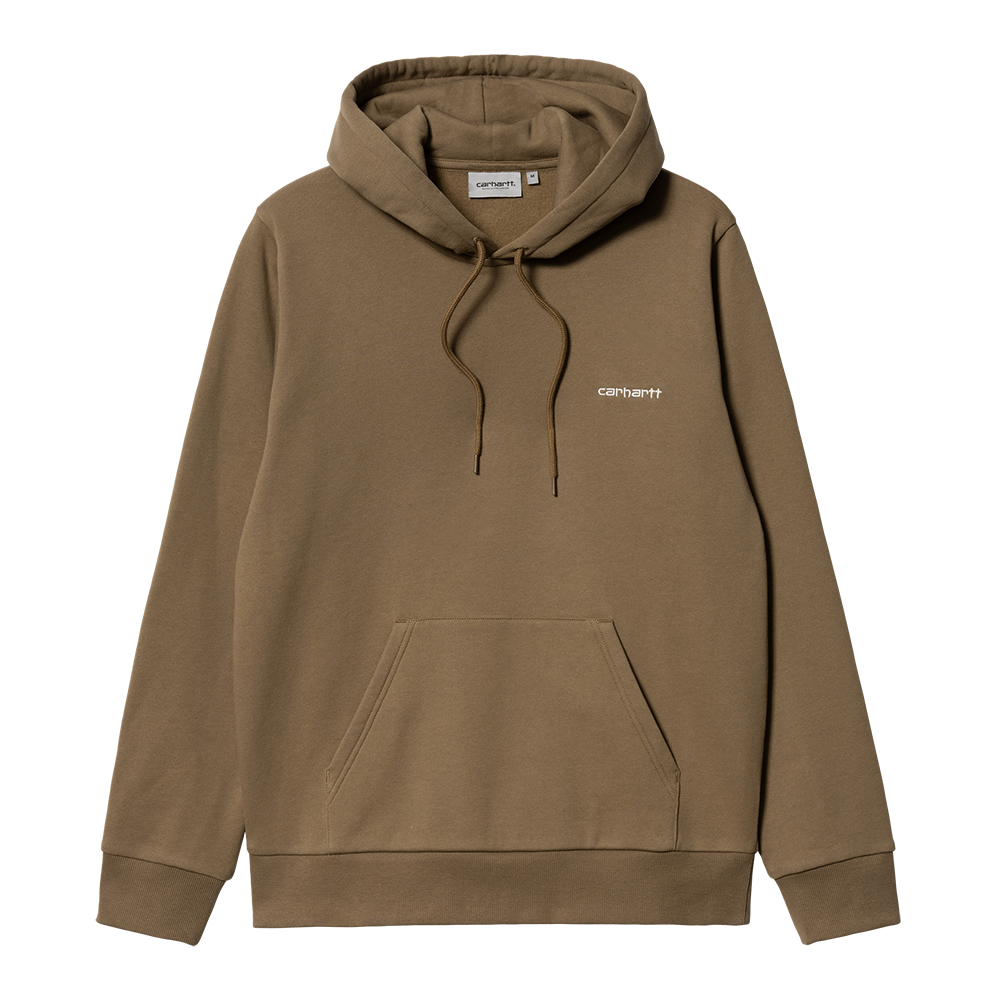 Carhartt WIP Hooded Script Embroidery Sweatshirt - Buffalo White