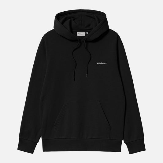 Carhartt WIP Hooded Script Embroidery Sweat - Black White