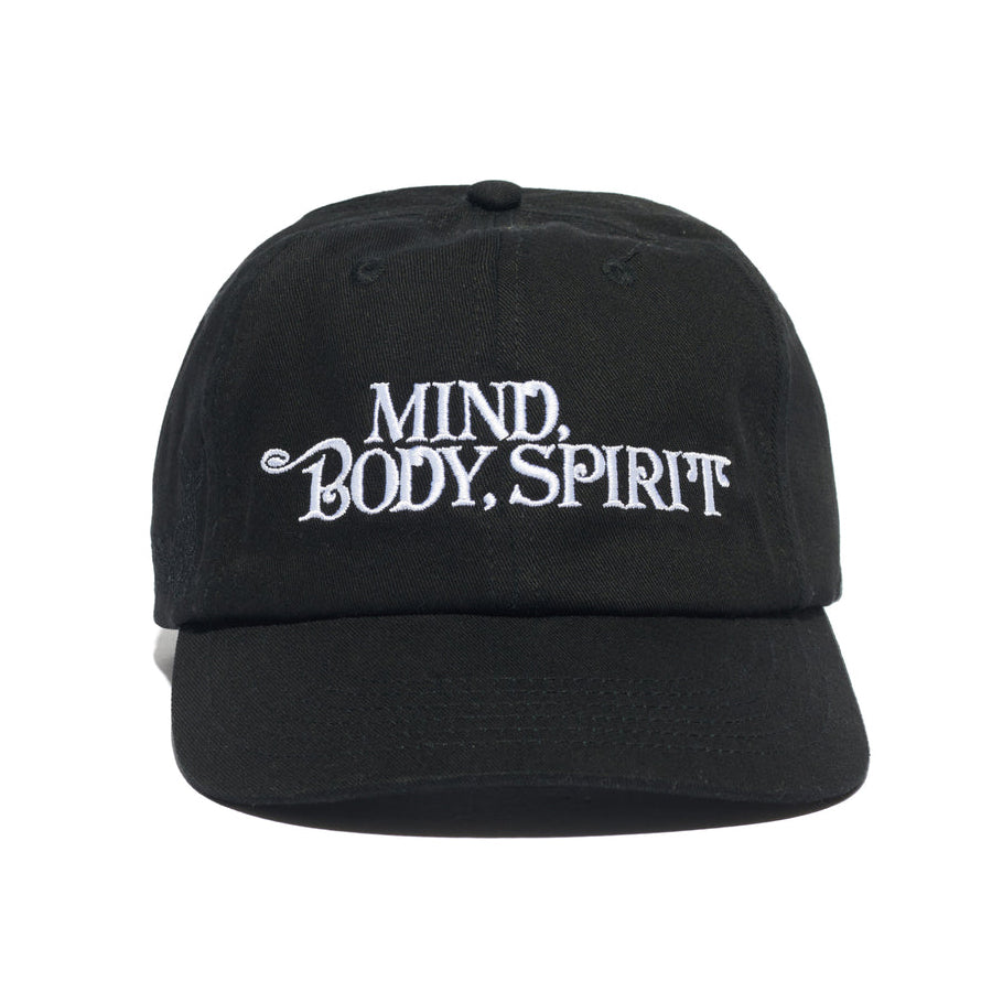 Awake NY Embroidered Mind Body Spirit 5 Panel Hat - Black