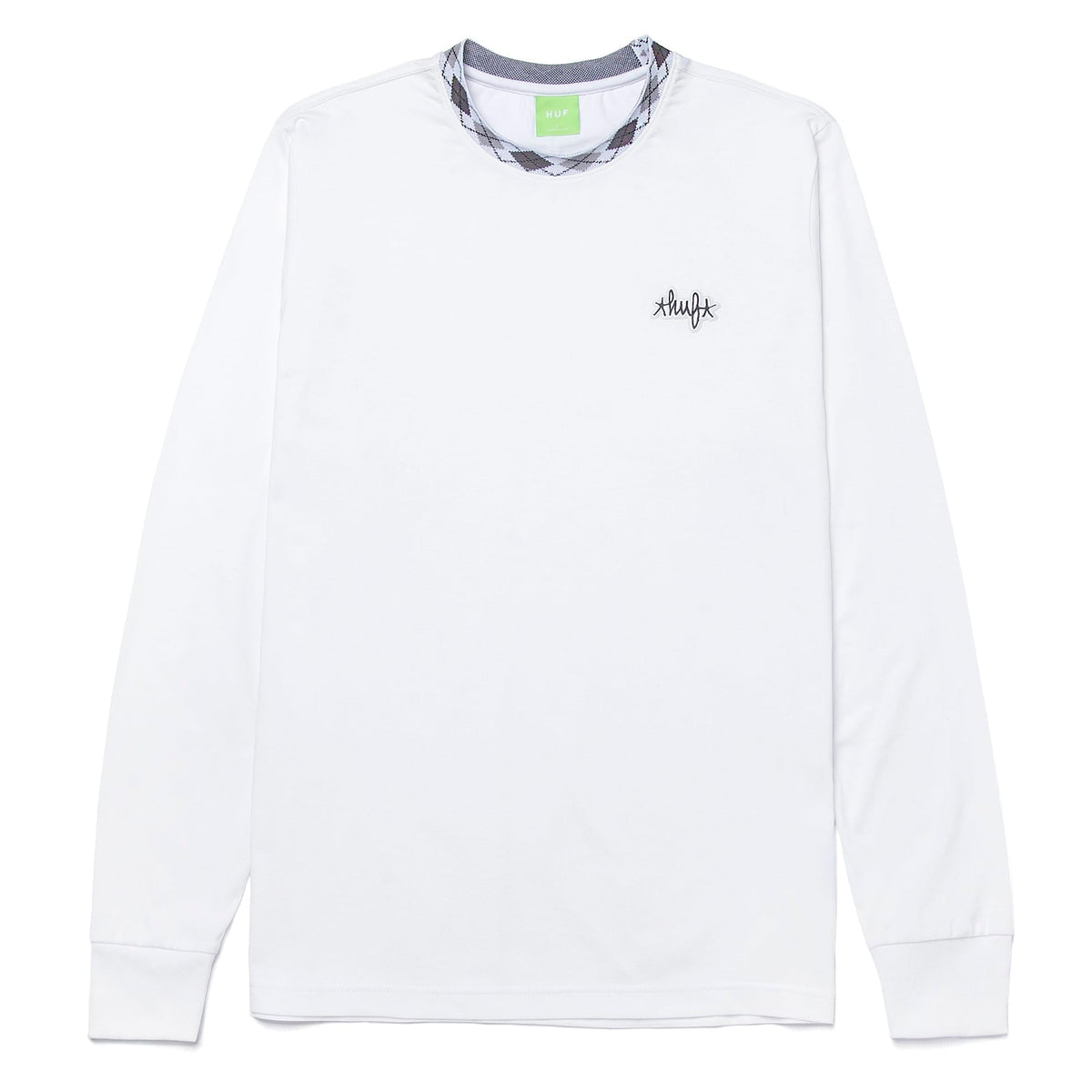 HUF Jacquard Neck LS Knit Top - White