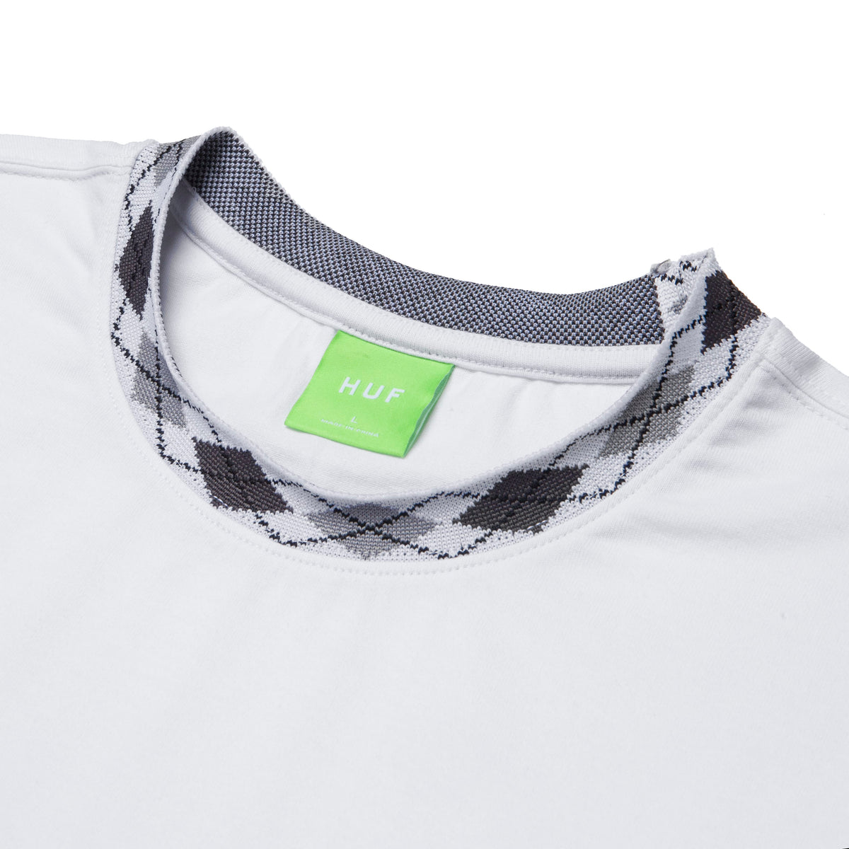 HUF Jacquard Neck LS Knit Top - White