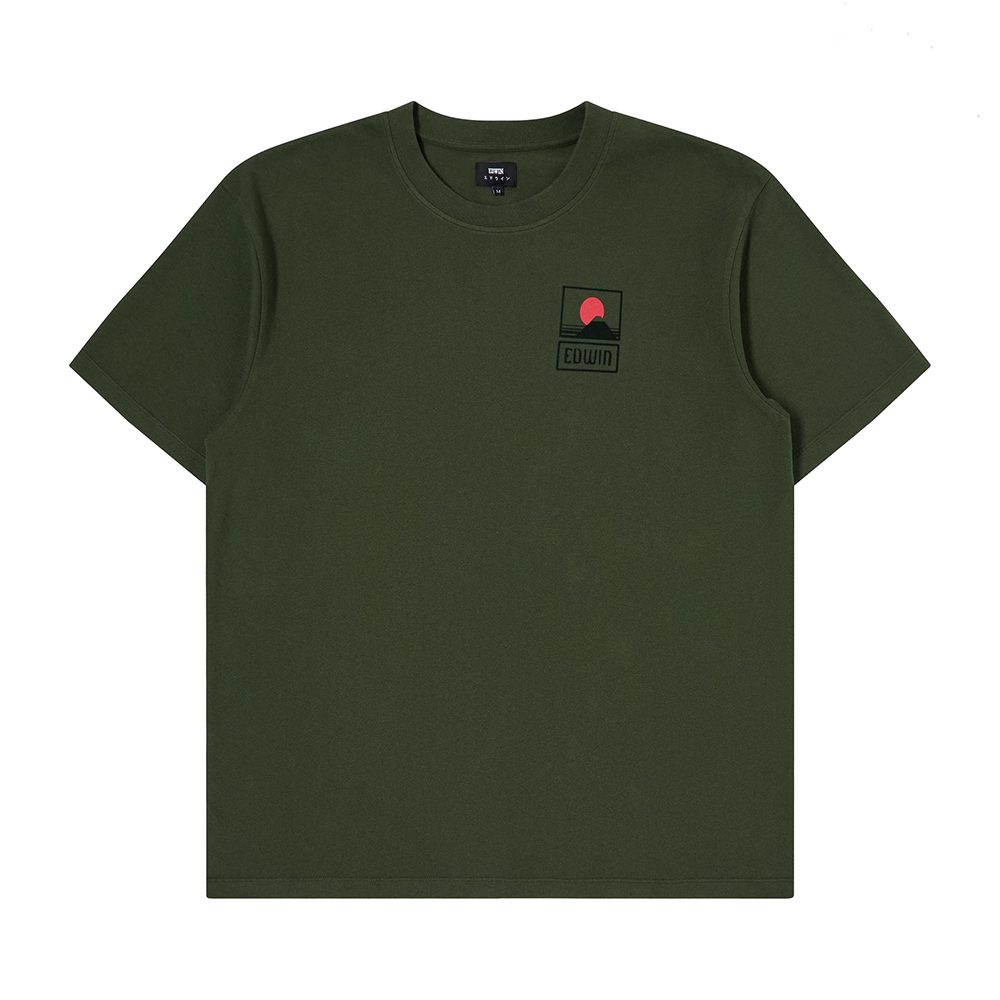 Edwin Sunset On Mt Fuji T-Shirt - Kombu Green