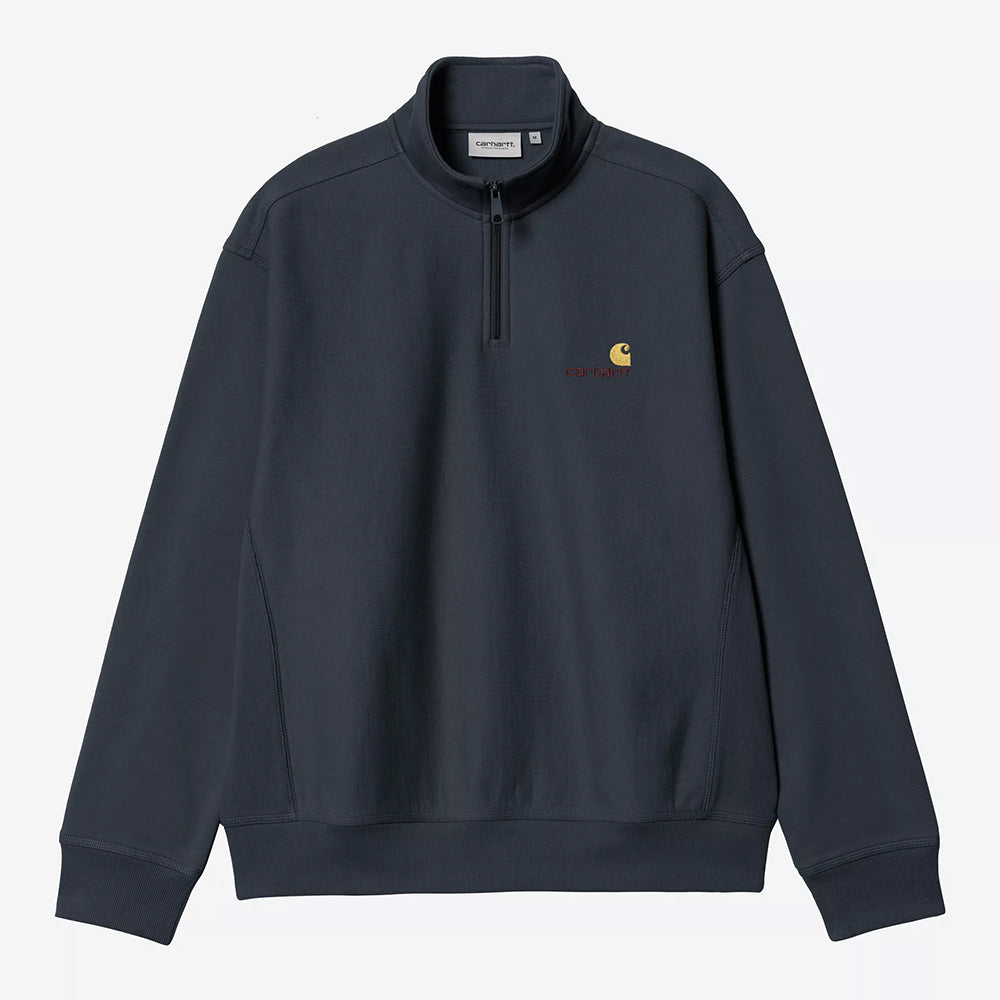 Carhartt WIP Half Zip American Script Sweatshirt - Deep Night