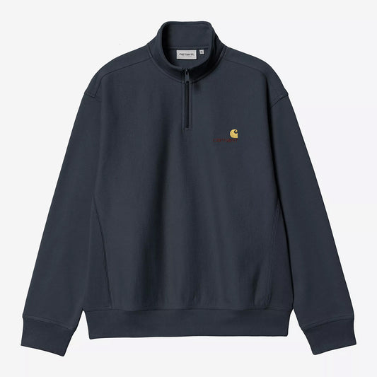 Carhartt WIP Half Zip American Script Sweatshirt - Deep Night