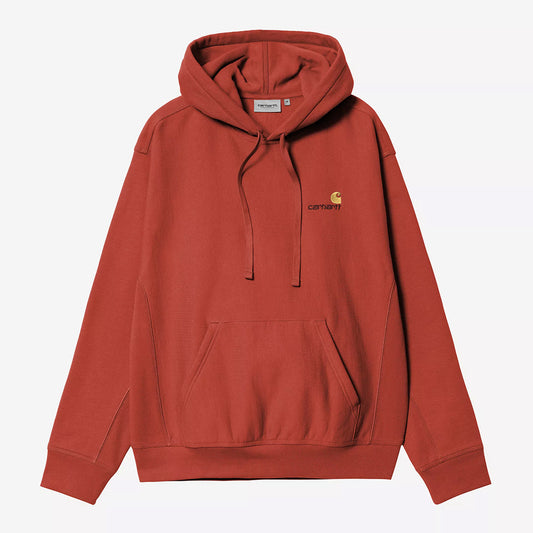 Carhartt WIP Hooded American Script Sweatshirt - Oxide Red