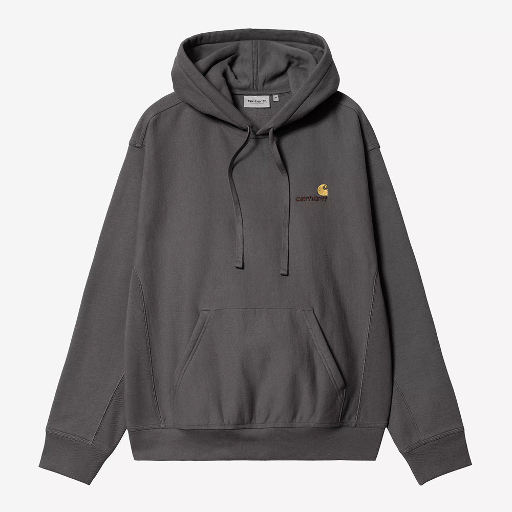 Carhartt WIP Hooded American Script Sweatshirt - Graphite