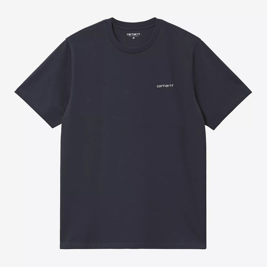Carhartt WIP Script Embroidery T-Shirt - Dark Navy White