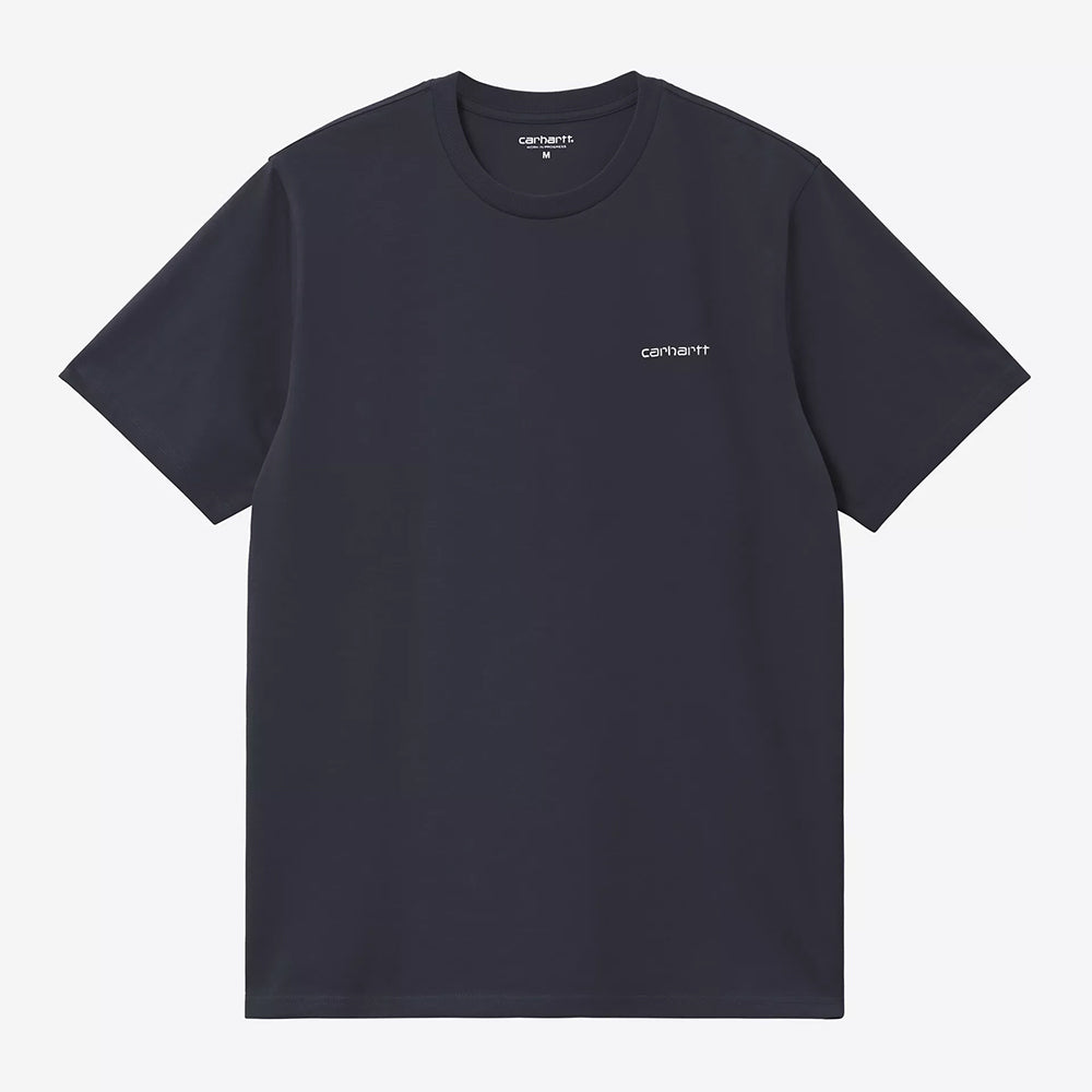Carhartt WIP Script Embroidery T-Shirt - Dark Navy White