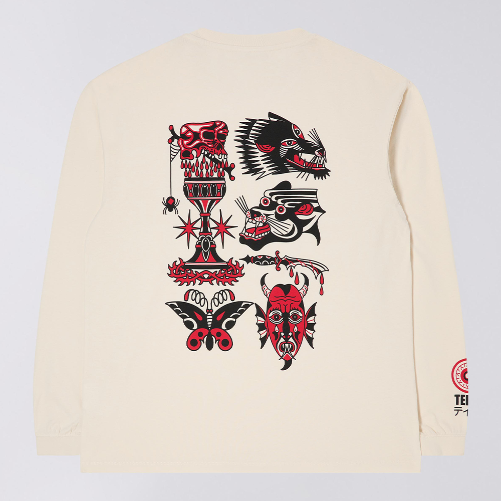 Edwin Teide Flash L/S T-Shirt - Whisper White