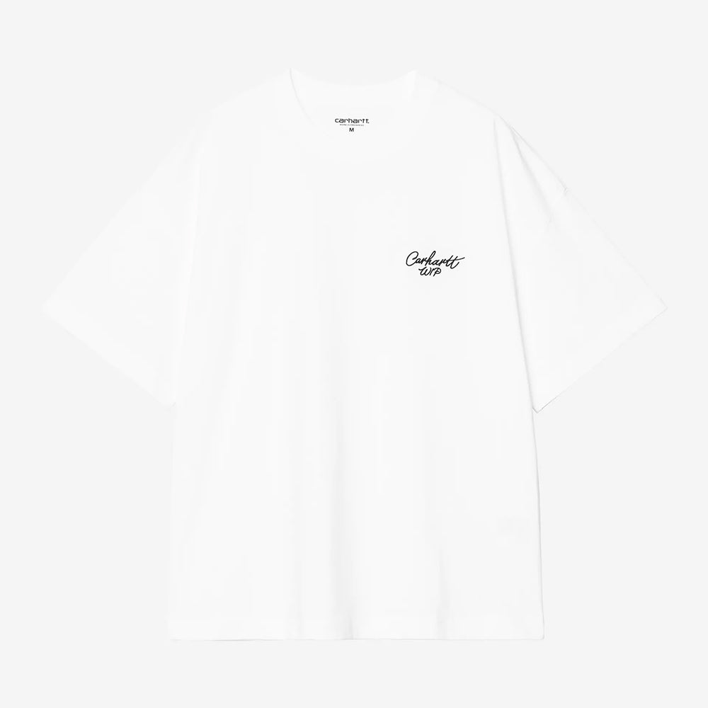 Carhartt WIP S/S Signature Script Tee - White Black