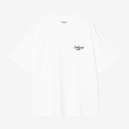 Carhartt WIP S/S Signature Script Tee - White Black