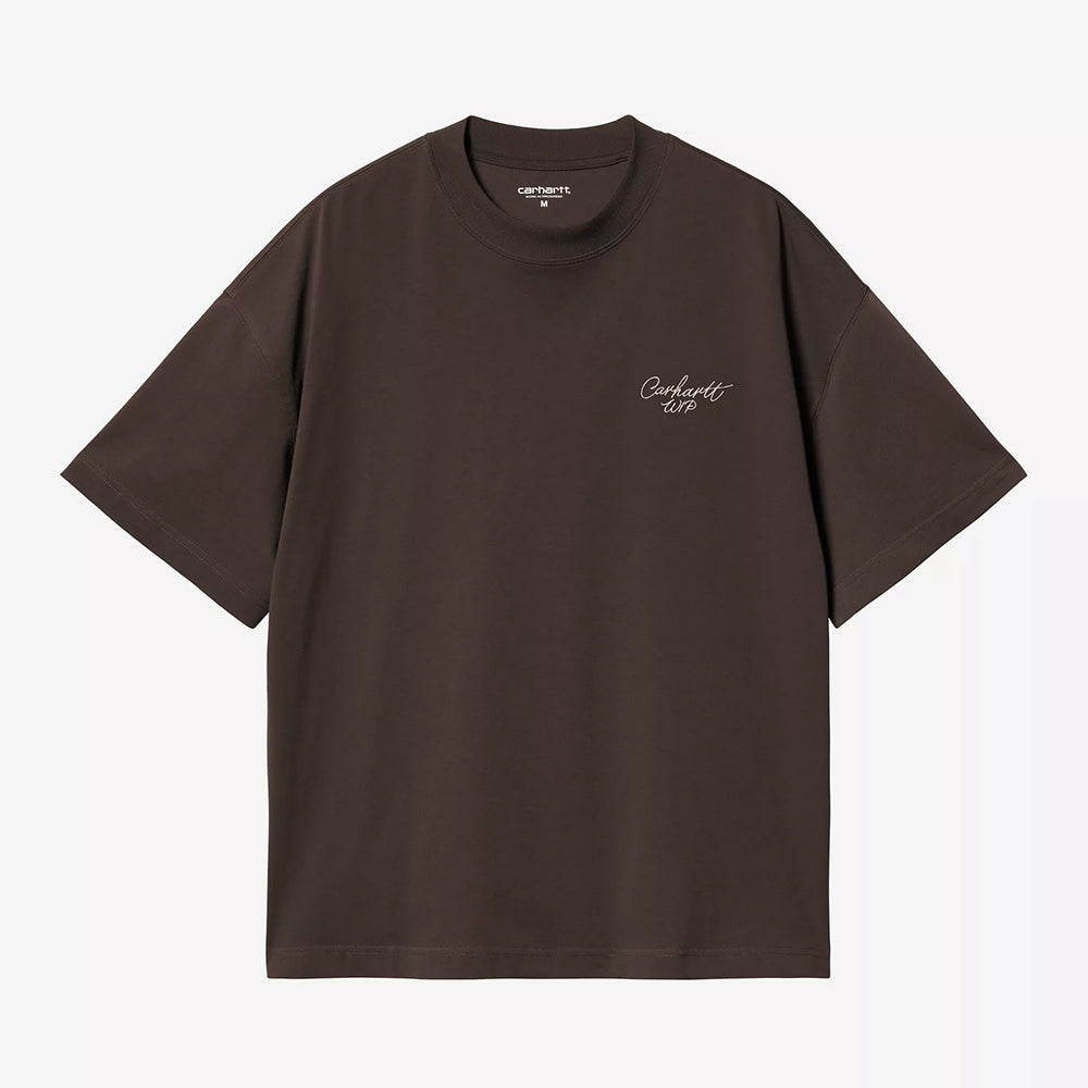 Carhartt WIP S/S Signature Script Tee - Tobacco Natural