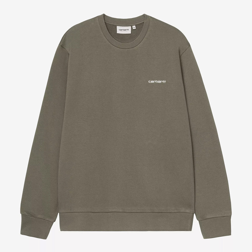 Carhartt WIP Script Emb Sweat - Leaf White