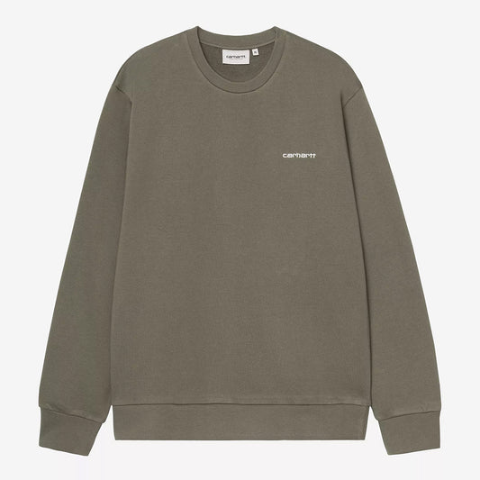 Carhartt WIP Script Emb Sweat - Leaf White