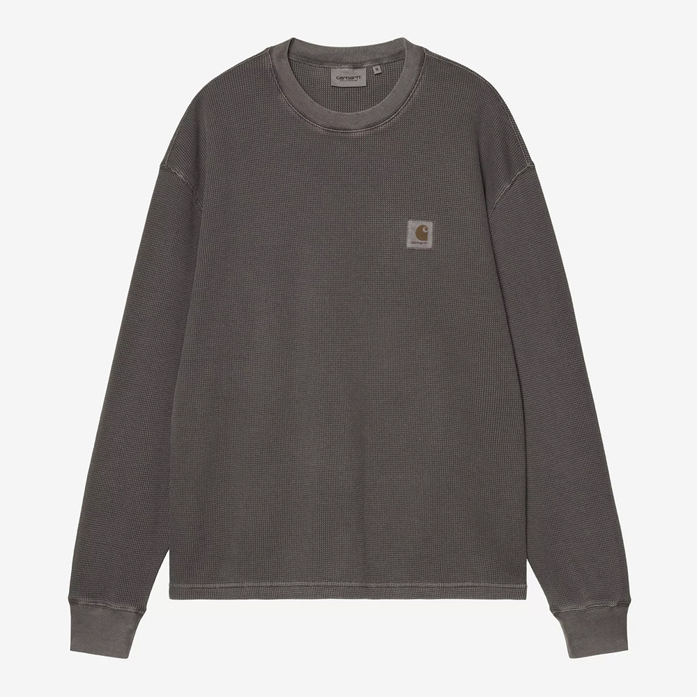 Carhartt WIP LS Vista Waffle T-Shirt - Black Garment Dyed