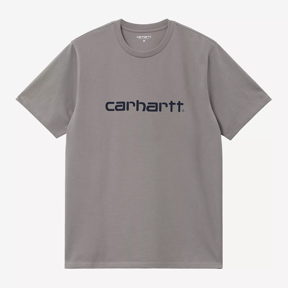 Carhartt WIP S/S Script T-Shirt - Shady Grey Dark Navy