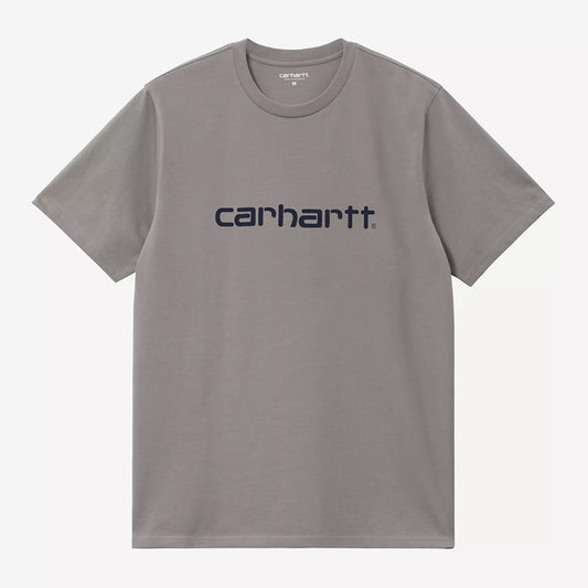 Carhartt WIP S/S Script T-Shirt - Shady Grey Dark Navy