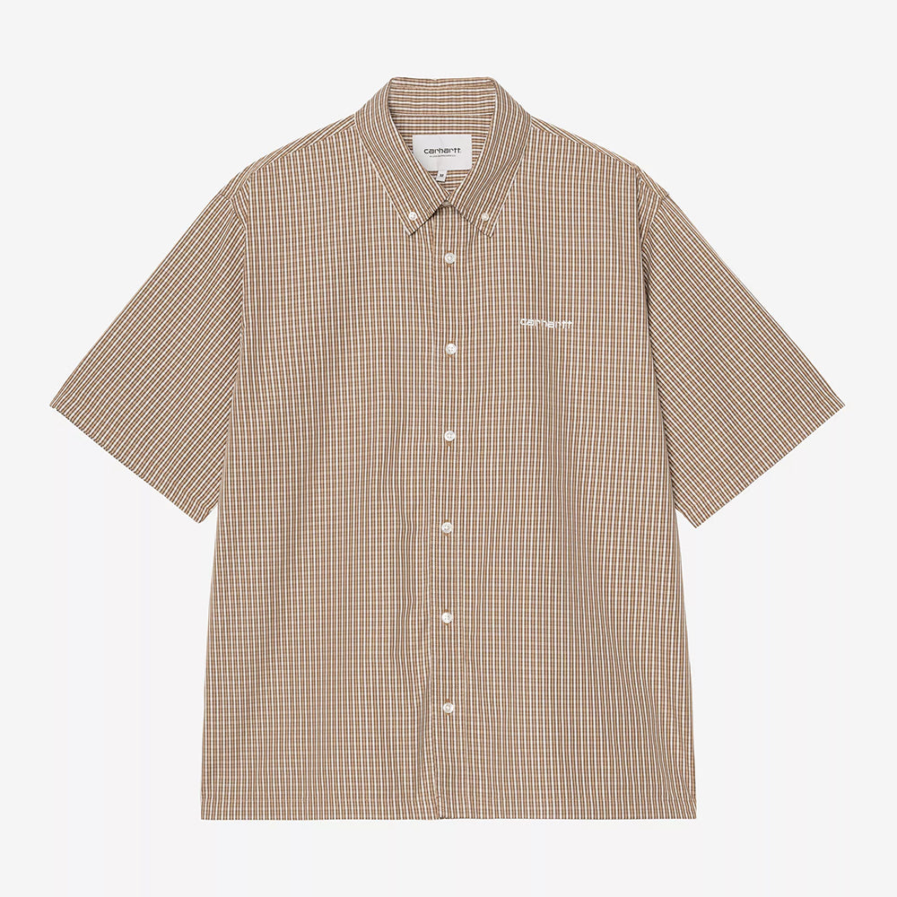 Carhartt WIP S/S Groff Shirt - Groff Check Hamilton Brown