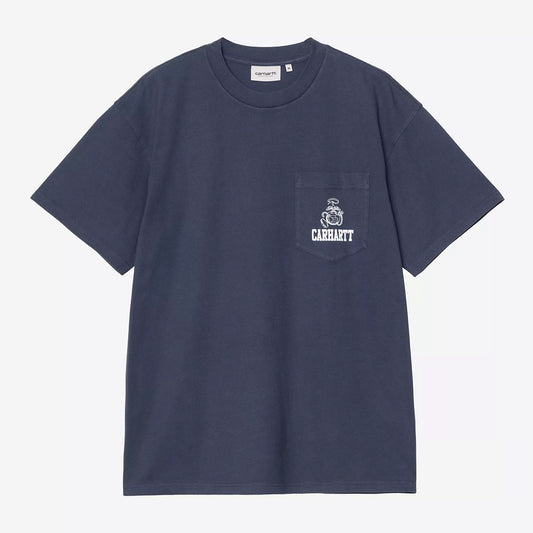 Carhartt WIP S/S Pond Corps Pkt T-Shirt - Blue Heavy Stone Wash