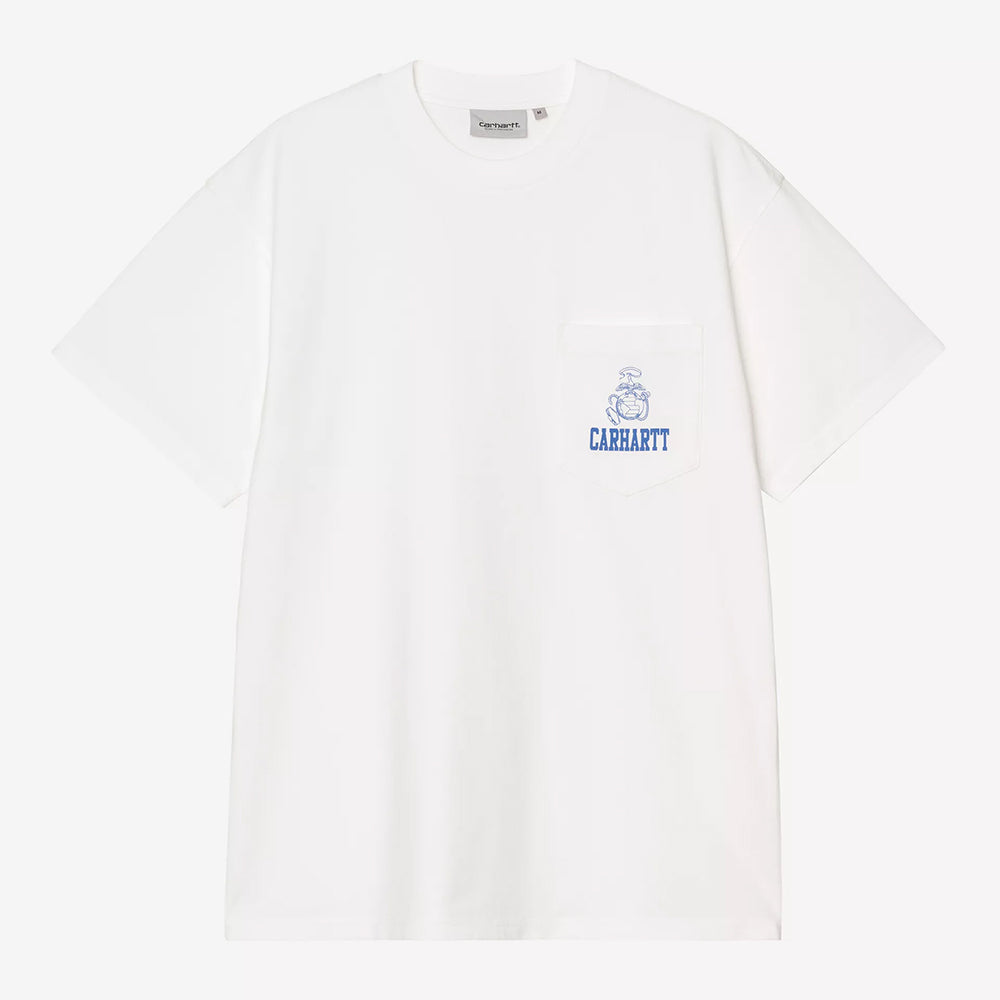 Carhartt WIP S/S Pond Corps Pkt T-Shirt - White Heavy Stonewash