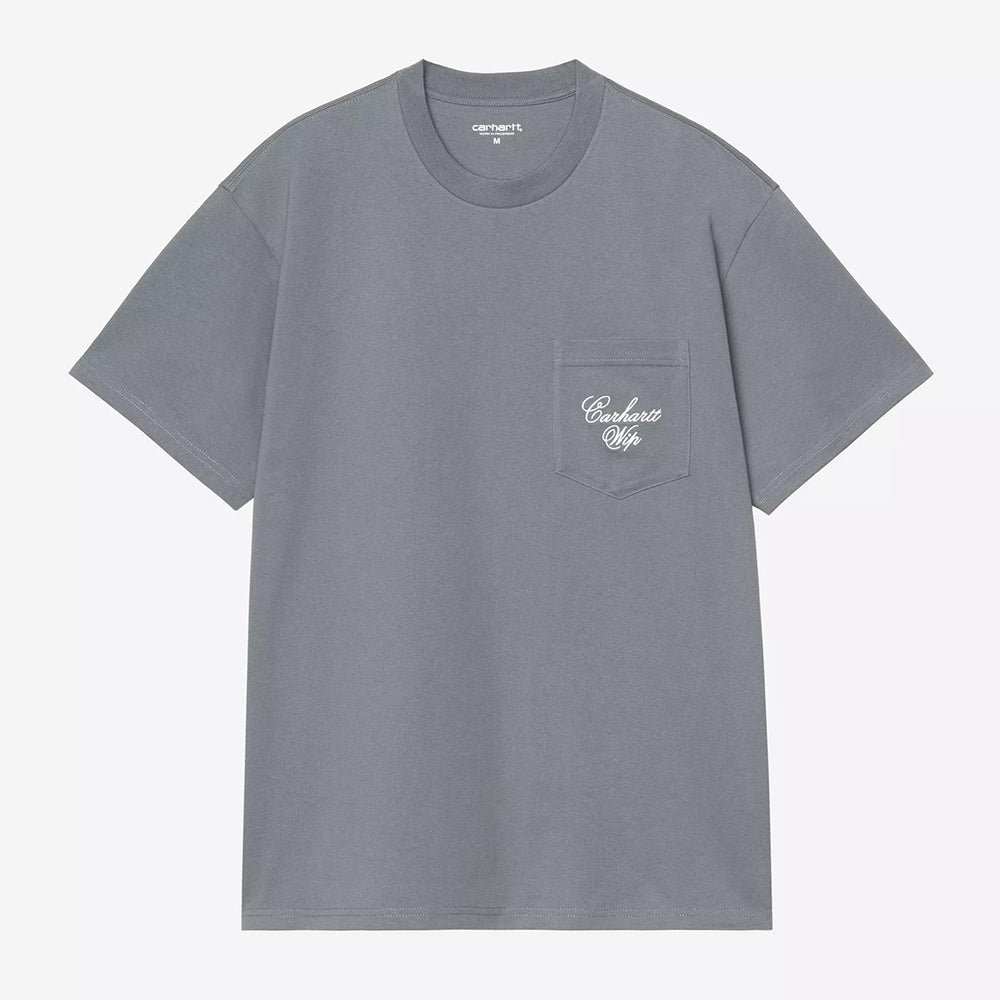 Carhartt WIP S/S Longhand Pocket T-Shirt - Cozy Blue White