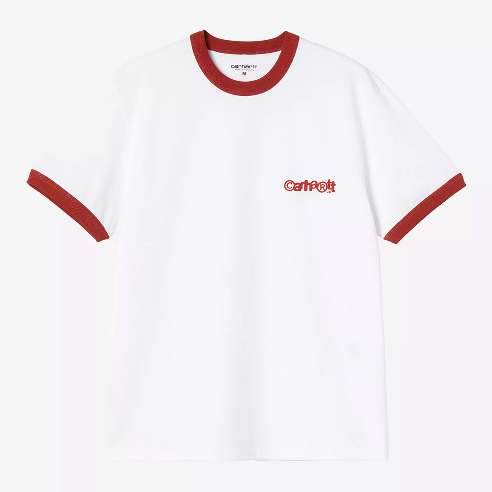 Carhartt WIP S/S Ip Ringer T-Shirt - White Red