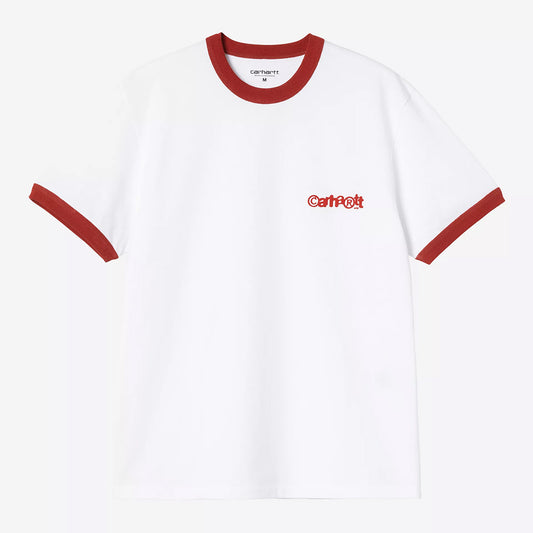 Carhartt WIP S/S Ip Ringer T-Shirt - White Red