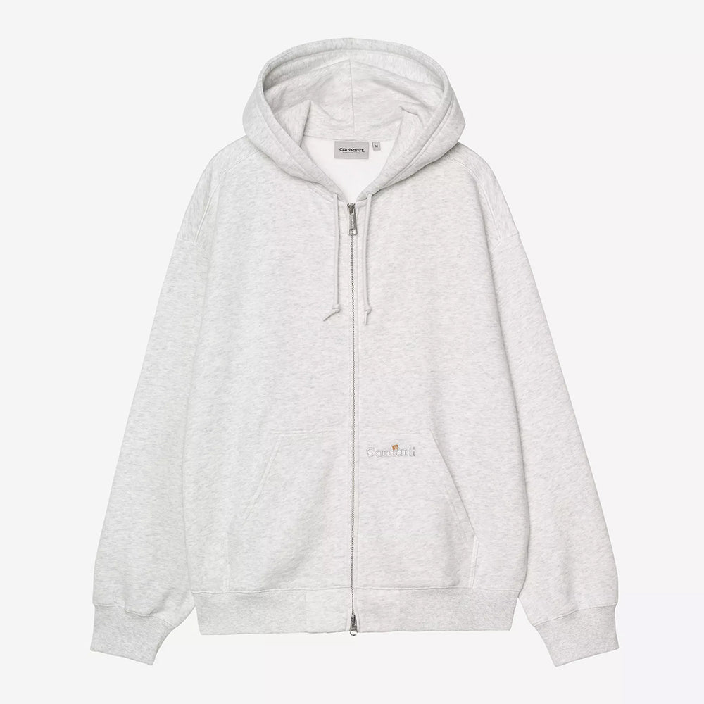Carhartt WIP Hooded WIP Label Sweat Jacket - Ash Heather