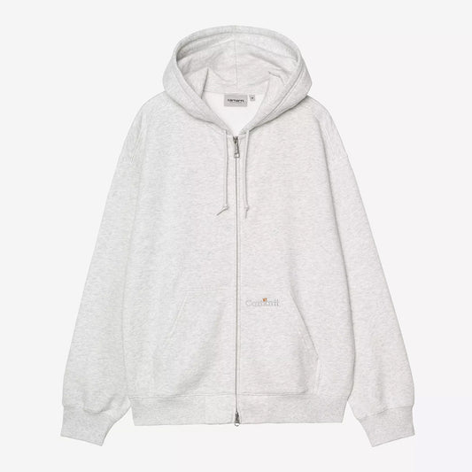 Carhartt WIP Hooded WIP Label Sweat Jacket - Ash Heather