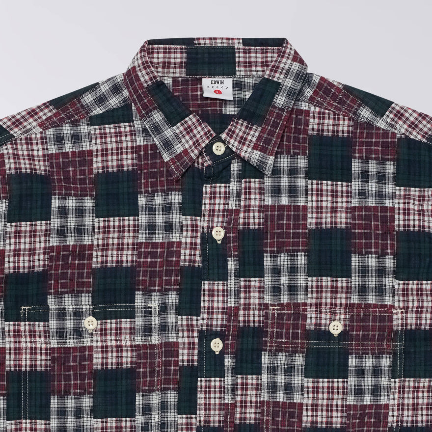 Edwin Work Shirt - Green Red