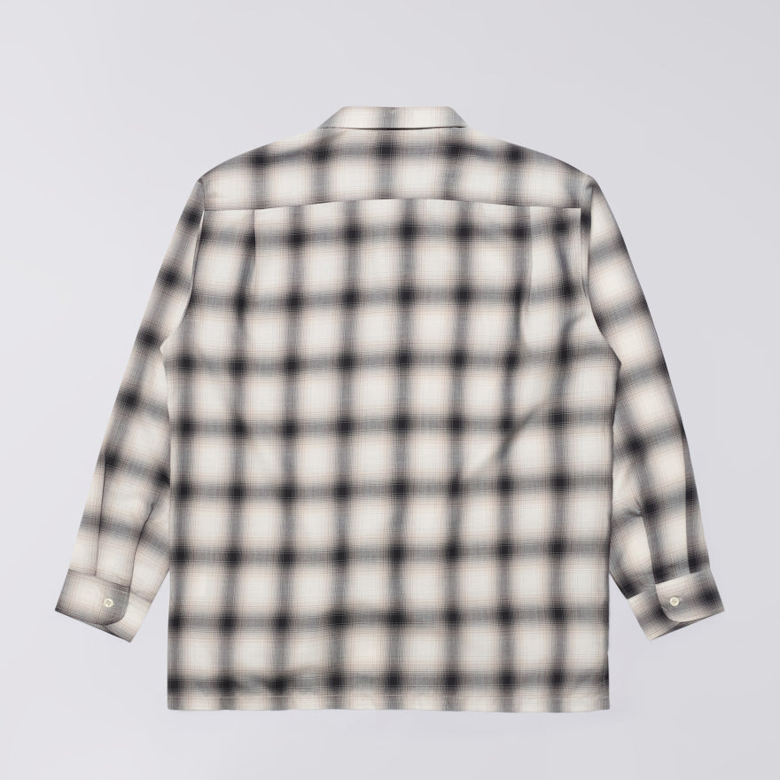Edwin Open Collar Shirt - Beige Black