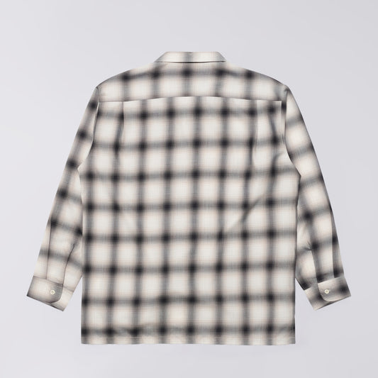 Edwin Open Collar Shirt - Beige Black