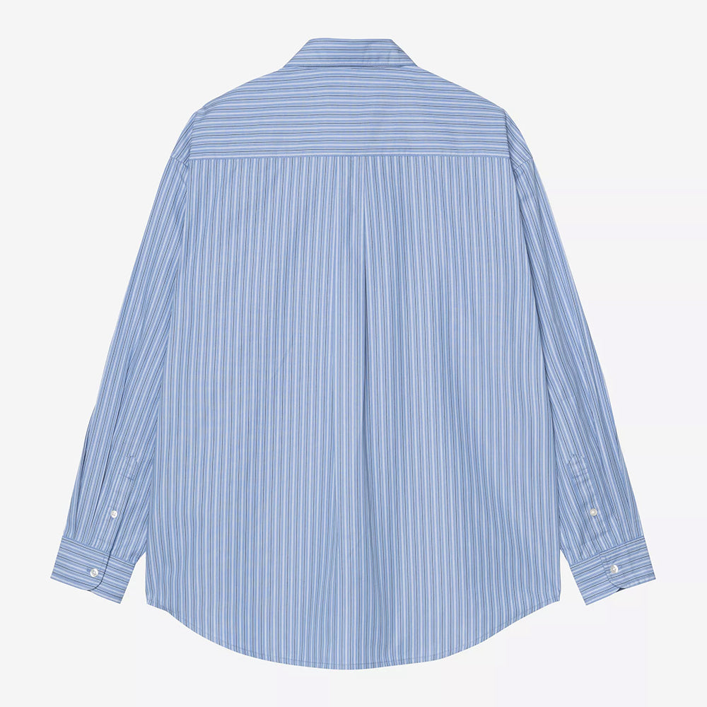 Carhartt WIP L/S Keene Shirt - Keene Stripe Curacao
